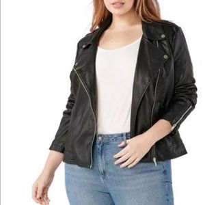 NWT JustFab Black Moto Jacket 1X2X